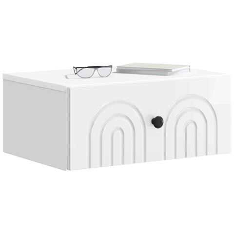 Mobiletto da notte a muro Bianco Lucido 49 x 34,5 x 20 cm - Foto 2