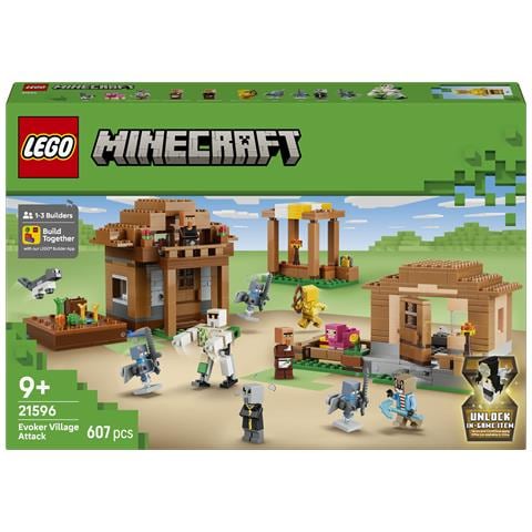 Minecraft 21596 Attacco al Villaggio dell’Evocatore, Casa Giocattolo con Giardino e 11 Personaggi, Regalo per Bambini 9+ - Foto 1