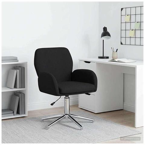 Sedia da scrivania girevole 54 x 58 x 90 cm Nero Tessuto - Foto 2