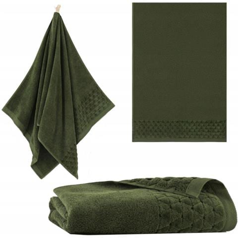 Asciugamano Oscar - 50x100 cm - Verde - Cotone egiziano - Antibatterico - Ultra morbido - Foto 5