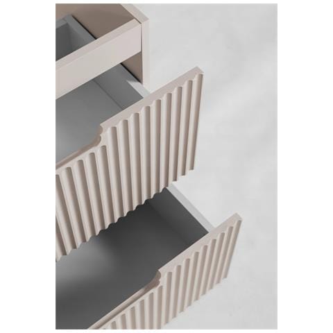 Mobile sottolavabo da 100 cm, Bianco, Ripiano bianco, Lavabo sospeso, Chiusura ammortizzata, Piano di lavoro effetto marmo bianco - Foto 5