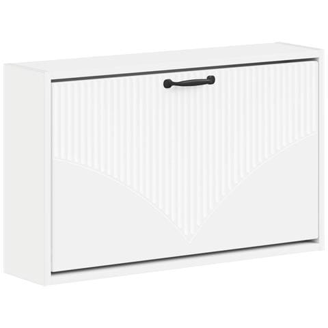 Mobiletto per Scarpe da Muro HOORN 71 x 17 x 43 cm Bianco - Foto 1