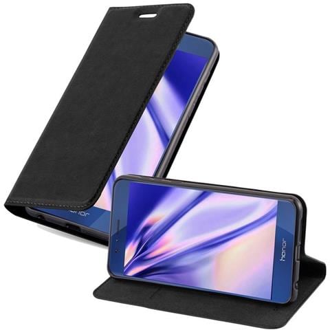Custodia Compatibile Con Honor 8 In Nero Di Notte - Coperchio Protettiva Con Chiusura Magnetica, Funzione Stand E Tasca Per Le Carte - Foto 1