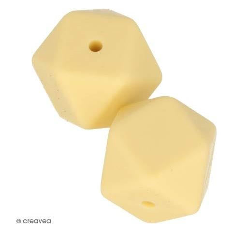 Perlina Di Silicone Esagonale X 2 - 17 Mm - Giallo - Foto 1