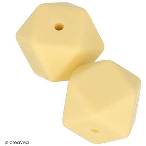 Perlina Di Silicone Esagonale X 2 - 17 Mm - Giallo - Foto 2