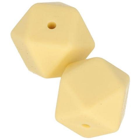 Perlina Di Silicone Esagonale X 2 - 17 Mm - Giallo - Foto 4