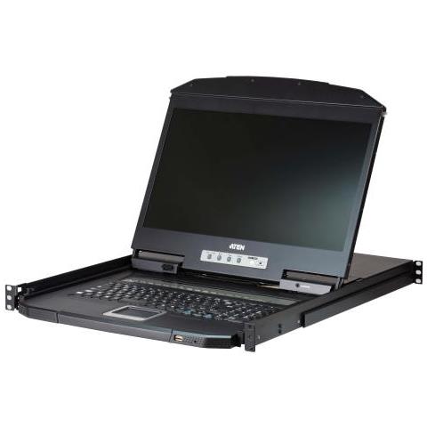 Cl3108 Console A Rack 47 Cm [18.5] 1366 X 768 Pixel Metallo, Plastica Nero 1u (18.5 8 Port Ws Hd Short Lcd)  - Foto 1