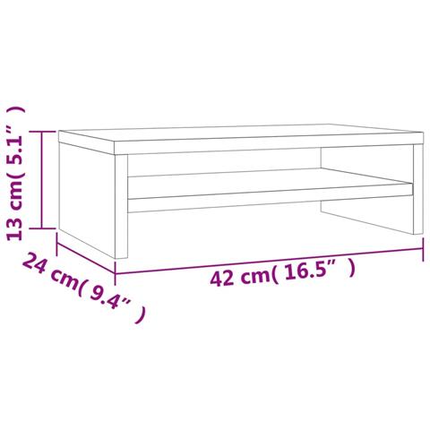Supporto Per Monitor Rovere Fumo 42x24x13 Cm Legno Multistrato - Foto 6