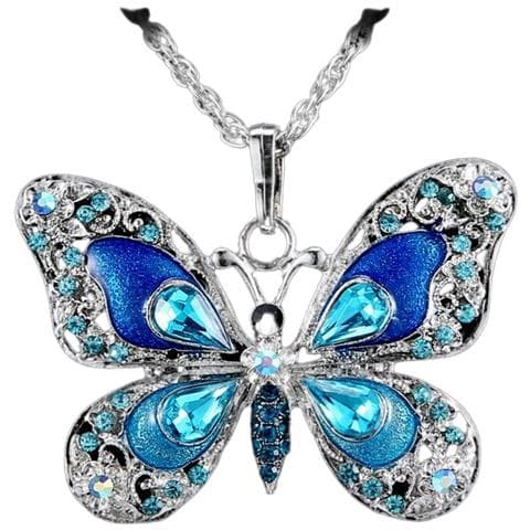 Collana Vintage Con Ciondolo A Farfalla Blue - Foto 1