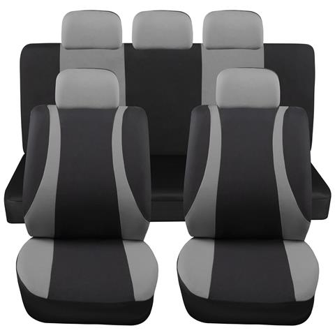 Coprisedili Auto Universali Modello Ls10, Set Anteriori E Posteriori, Tessuto Poliestere, Colore Grigio - Foto 1