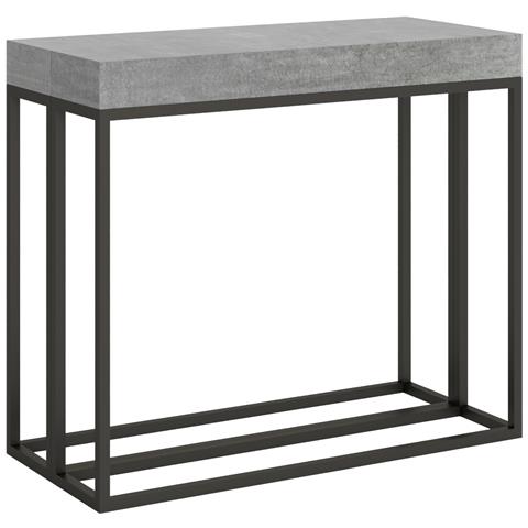 Consolle Allungabile 90x40/196 Cm Epoca Small Telaio Antracite - Cemento - Foto 5