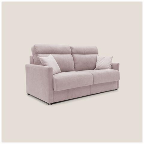 Margot Divano Letto Matrimoniale con Schienale Morbido Alto in Tessuto T02 196L x 97P x 102H cm Rosa - Foto 1