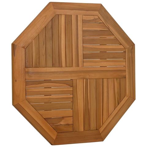 Piano Per Tavolo 80x80x2,5 Cm Ottagonale Legno Massello Di Teak - Foto 3