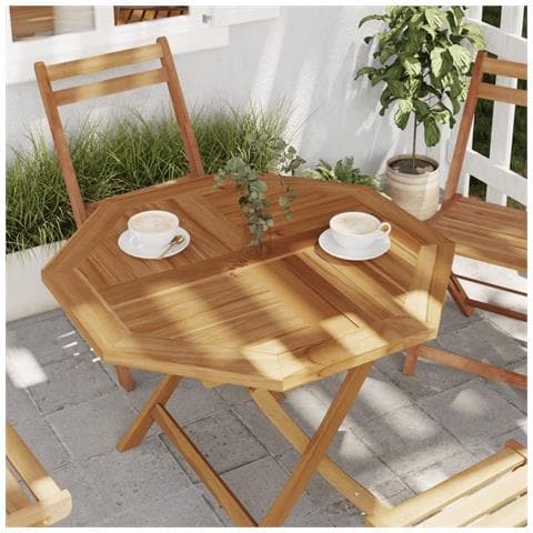 Piano Per Tavolo 80x80x2,5 Cm Ottagonale Legno Massello Di Teak - Foto 1