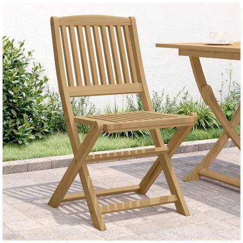 Sedie Giardino Pieghevoli 2 Pz 57x48,5x90 Cm Massello Acacia - Foto 1
