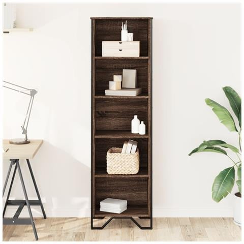 Libreria Rovere Marrone 50x31x169 Cm In Legno Multistrato - Foto 3