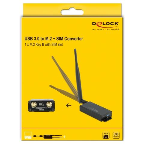 Convertitore USB 3.0 per Modulo M. 2 Chiave B con Slot SIM e Custodia - Foto 1