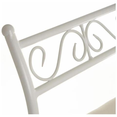 Panca,panchina Per Interno Con Struttura In Metallo Laccata A Polvere,seduta In Tessuto Imbottito Per Soggiorno,camera Da Letto,ingresso,dimensioni L74xp30xh63 Cm. (bianco) - Foto 2