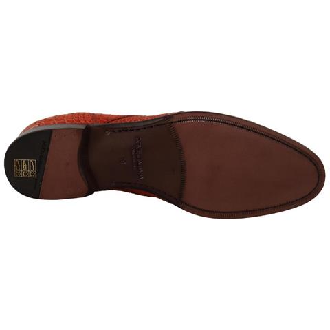 Scarpe Derby In Pelle Esotica Arancione - Eu40/us7 - Foto 5