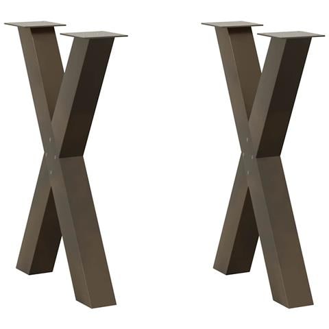 Gambe Tavolo Pranzo A X 2 Pz Naturale 50x(72-73) Cm Acciaio - Foto 1