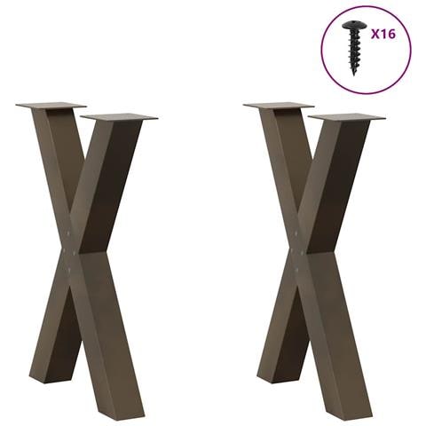 Gambe Tavolo Pranzo A X 2 Pz Naturale 50x(72-73) Cm Acciaio - Foto 3