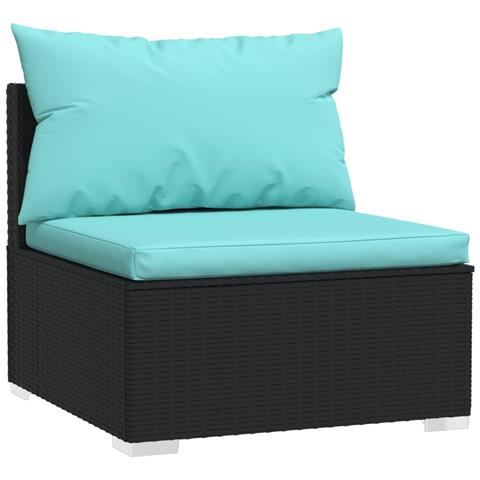 Lusso Casadino -  Set Divani Da Giardino 2 Pz Con Cuscini In Polyrattan Nero - Foto 2