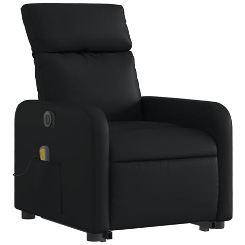 Lusso Casadino - Poltrona Alzapersona Massaggiante Elettrica Nera In Similpelle - Foto 2