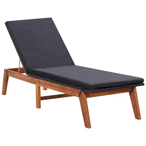 Lusso Casadino -  Sdraio Con Cuscino In Polyrattan E Legno Massello Di Acacia - Foto 2