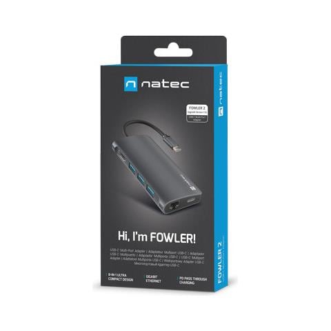NMP-2162 replicatore di porte e docking station per laptop Cablato USB 3.2 Gen 1 (3.1 Gen 1) Type-C Grigio - Foto 2