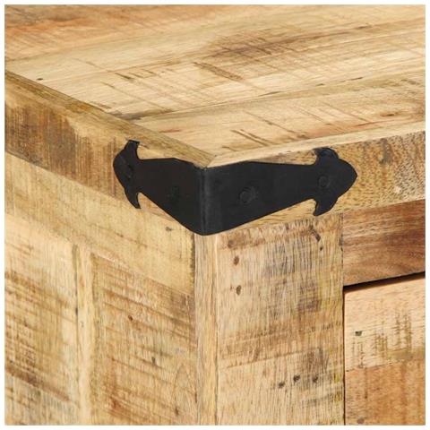 Panchina da scarpe 110x35x50 cm in legno massello di mango grezzo - Foto 9