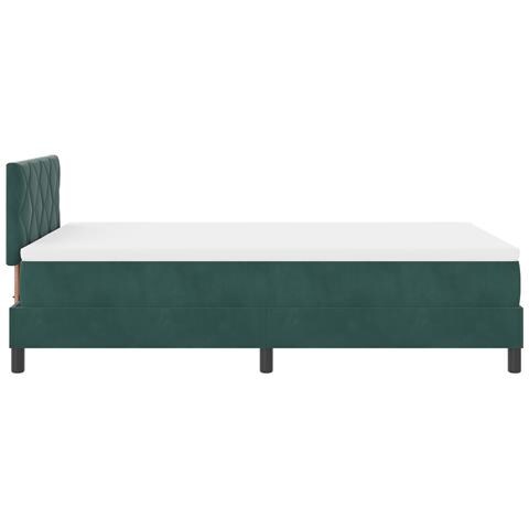 Letto Box Spring con Materasso Verde Scuro 120x200 cm in Velluto - Foto 9