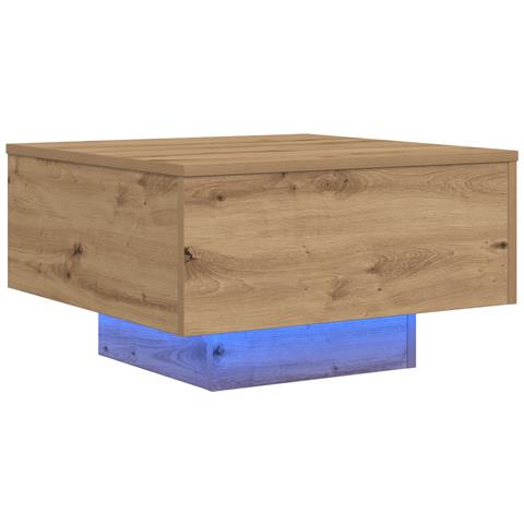 Tavolino da caffè  con luci LED Rovere Artigianale 55x55x31 cm - Foto 1