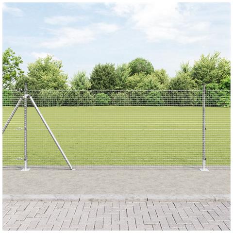 Recinzione in rete saldata con 13 post flangiati 1x50 m in acciaio galvanizzato - Foto 2