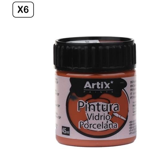 Pack 6 Uds. Pittura Ceramica E Vetro 45 Ml Colore Marrone - Foto 1