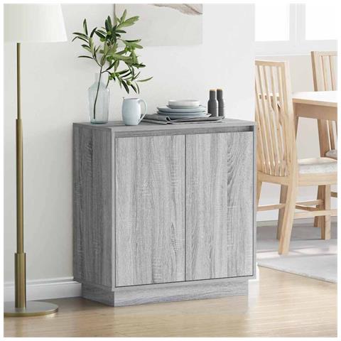 Credenza Grigio Sonoma 71 x 34.5 x 75 cm Legno multistrato - Foto 2