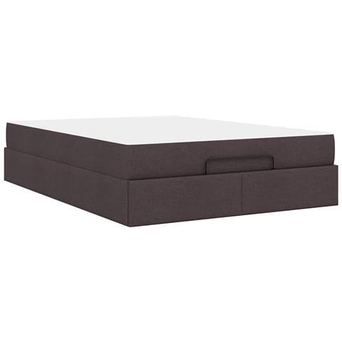 Struttura del letto Marrone scuro 140 x 200 cm Tessuto - Foto 9