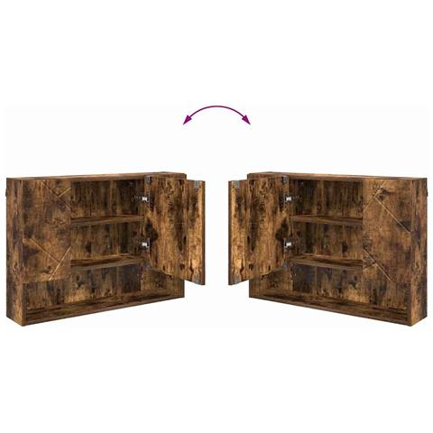 Set di mobili per il bagno 2 pcs Rovere fumo 76.5 x 35 x 64 cm - Foto 9