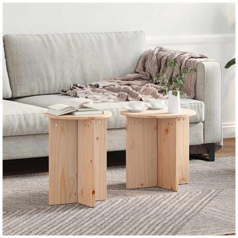 Tavolino da salotto 2 pcs Naturale 41.5 x 41.5 x 41 cm - Foto 2