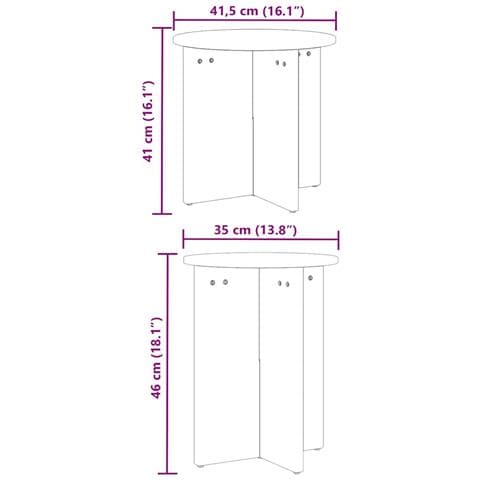 Tavolino da salotto 2 pcs Naturale 41.5 x 41.5 x 41 cm - Foto 9
