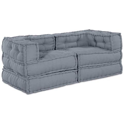Cuscino 2 pcs Grigio 70 x 70 x 54 cm Poliestere - Foto 1