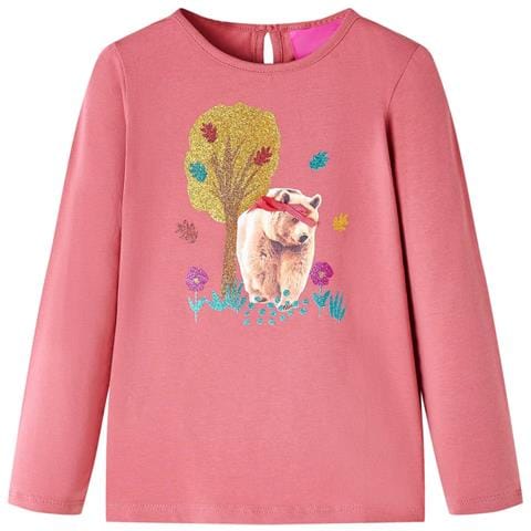 Maglietta da Bambina a Maniche Lunghe Rosa Antico 140 - Foto 1