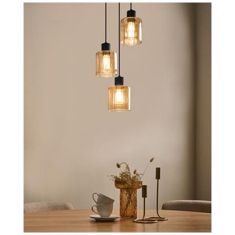 Lampadario A 3 Luci Kitare Vetro Beige - Foto 1