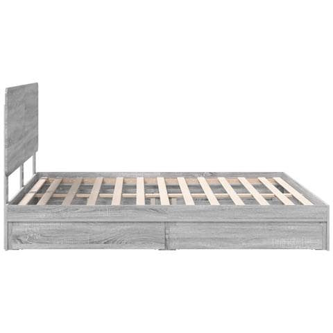 Letto con Contenitore con testiera Grigio Sonoma 180 x 200 cm - Foto 9