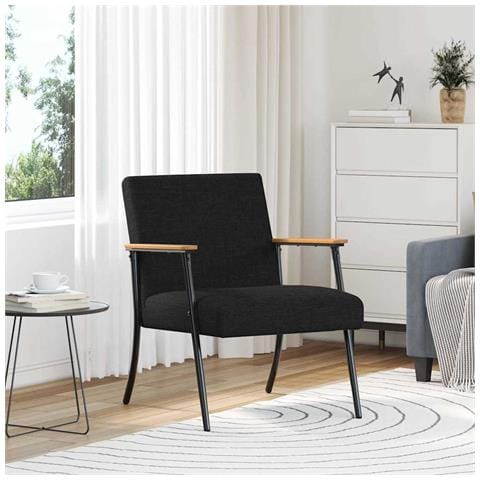 poltrona Nero 59 x 75 x 78 cm Tessuto - Foto 2