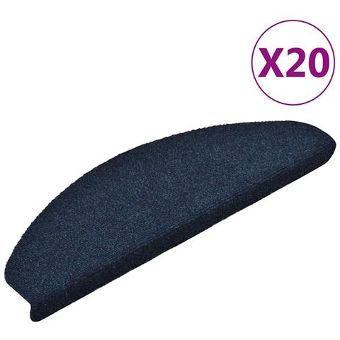 Tappetini per scale autoadesivi 20 pz 65x21x4 cm blu navy semicircolari grandi - Foto 1