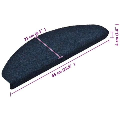 Tappetini per scale autoadesivi 20 pz 65x21x4 cm blu navy semicircolari grandi - Foto 8