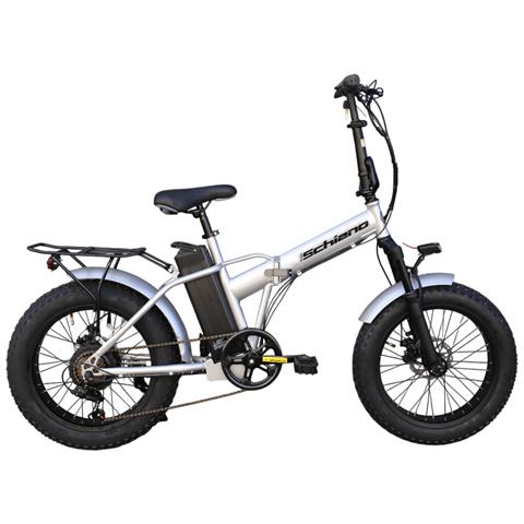 Fat Acciaio 20'' - E-bike Pieghevole, Telaio Acciaio, Ruote Fat 20'', Cambio 6 Velocità, Motore 250 W, Batteria 36vx10 Ah - Colore Argento - Foto 1