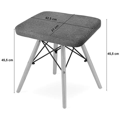 Sgabello, grigio /naturale - Foto 1