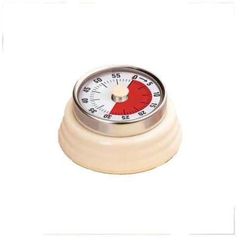 Timer Da Cucina Meccanico - Timer Magnetico Per Il Conto Alla Rovescia Per Cucinare E Cuocere White - Foto 1
