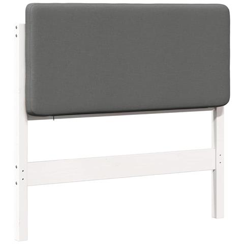 Testiera imbottita Bianco e grigio chiaro 90 cm Pino massello - Foto 1